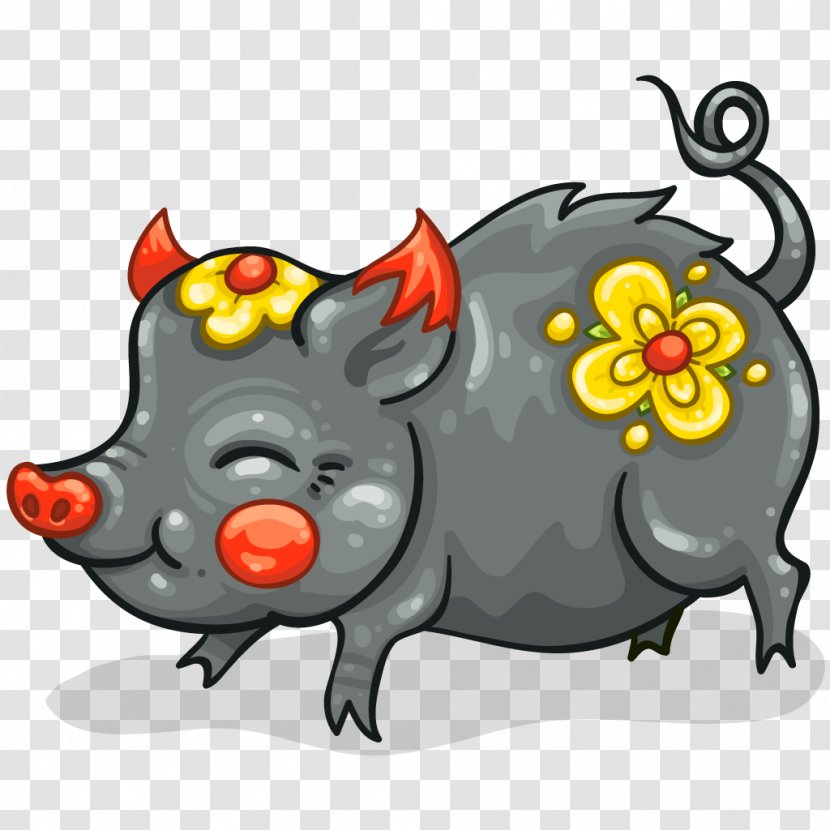 Pig Clip Art Illustration Snout - Vertebrate - Chinese Boar Transparent PNG
