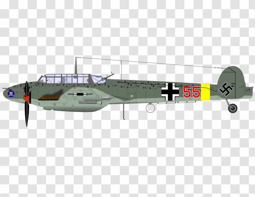 Aircraft Messerschmitt Bf 110 Airplane Clip Art - AIRPLANE Transparent PNG