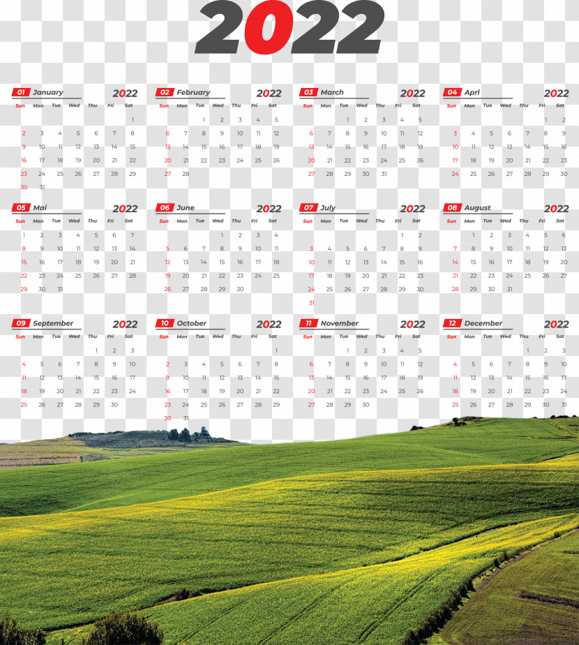 2022 Yeary Calendar 2022 Calendar Transparent PNG