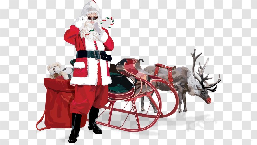 Santa Claus's Reindeer Christmas Day Decoration - Tree - Fictional Character Transparent PNG