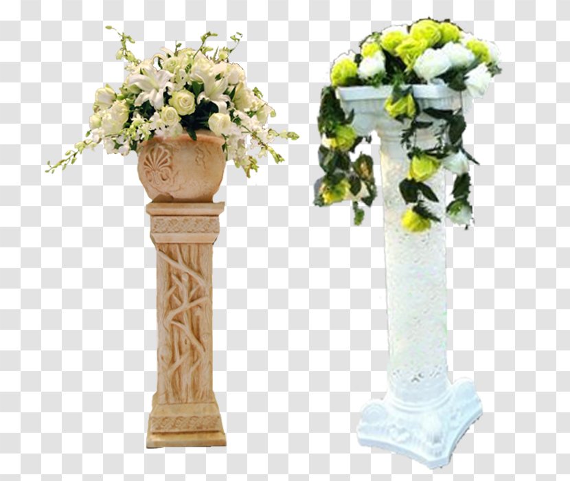 Wedding Flower Data Ceremony - Column - With Flowers Transparent PNG