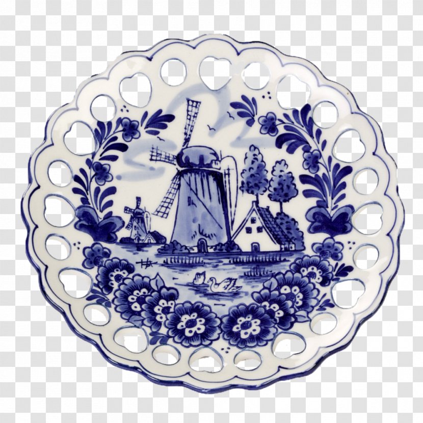 Plate De Koninklijke Porceleyne Fles Delftware Blue And White Pottery Saucer - Netherlands Transparent PNG