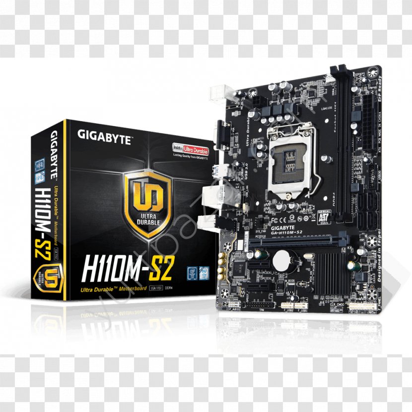 Intel LGA 1151 Gigabyte GA-H110M-S2 Motherboard Technology - Gah110ma H110 Matx Transparent PNG