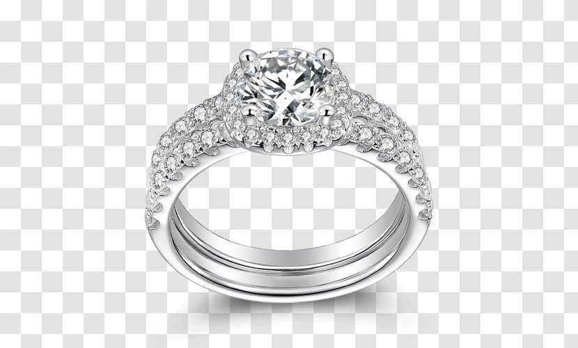 Wedding Ring Silver Engagement - Two Rings Transparent PNG