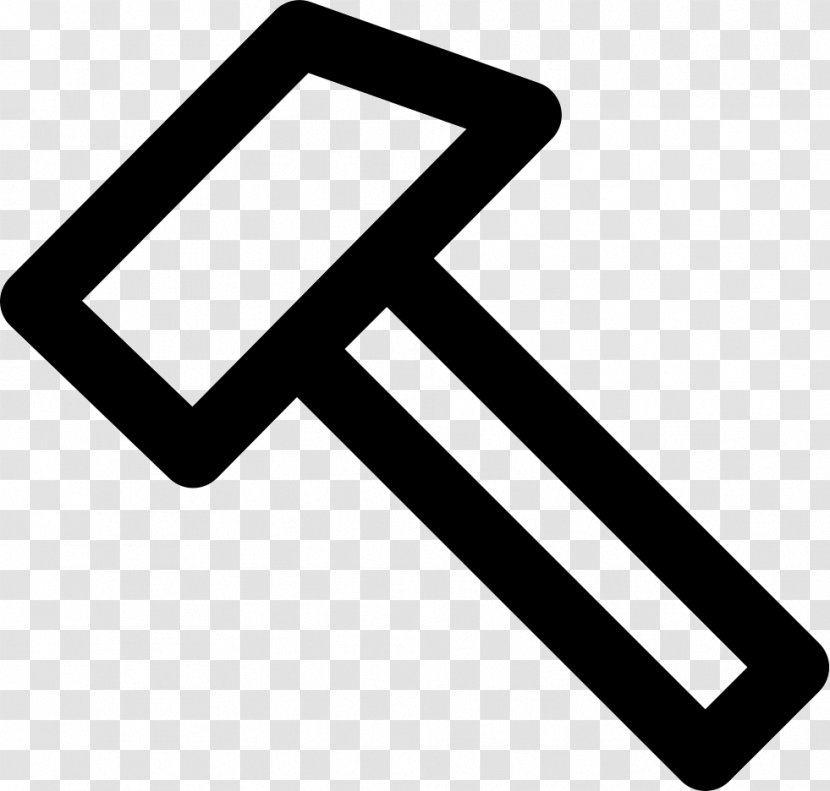 Hammer Tool Symbol Chisel - Black And White Transparent PNG
