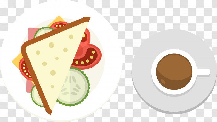 Coffee Breakfast Sandwich Omelette Sausage - Cake - Vector Western-style Transparent PNG