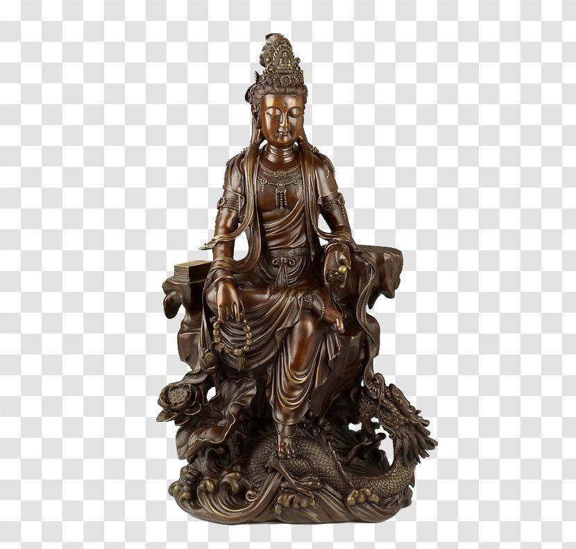Guan Yin Of The South Sea Sanya Tian Tan Buddha Guanyin Riding Dragon Buddharupa - Amitabha Triad - A Statue Goddess Mercy Transparent PNG