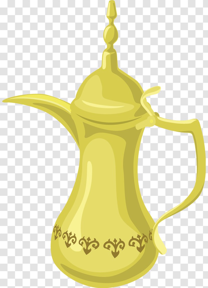 Arabic Tea Coffee Turkish Teapot - Yellow - Nine Vector Transparent PNG