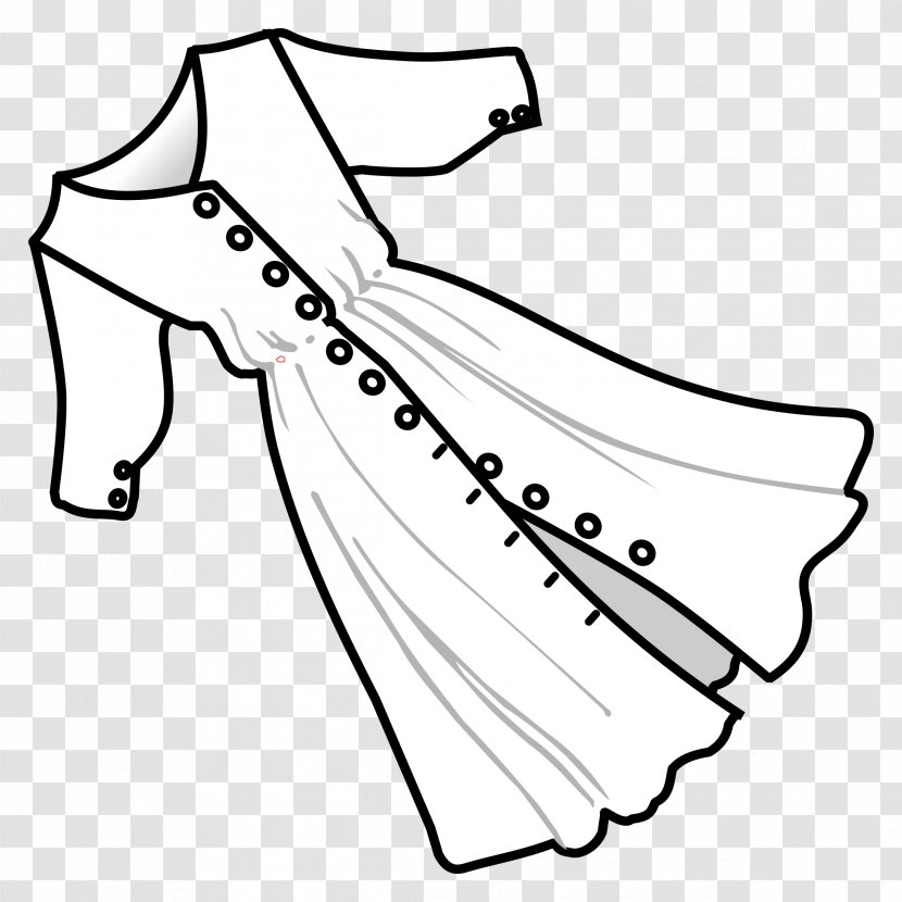 Clothing Dress Clip Art - Cartoon - Lineart Vector Transparent PNG