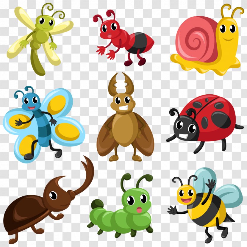Insect Cartoon Royalty-free Clip Art - Animal Figure - Vectors Transparent PNG