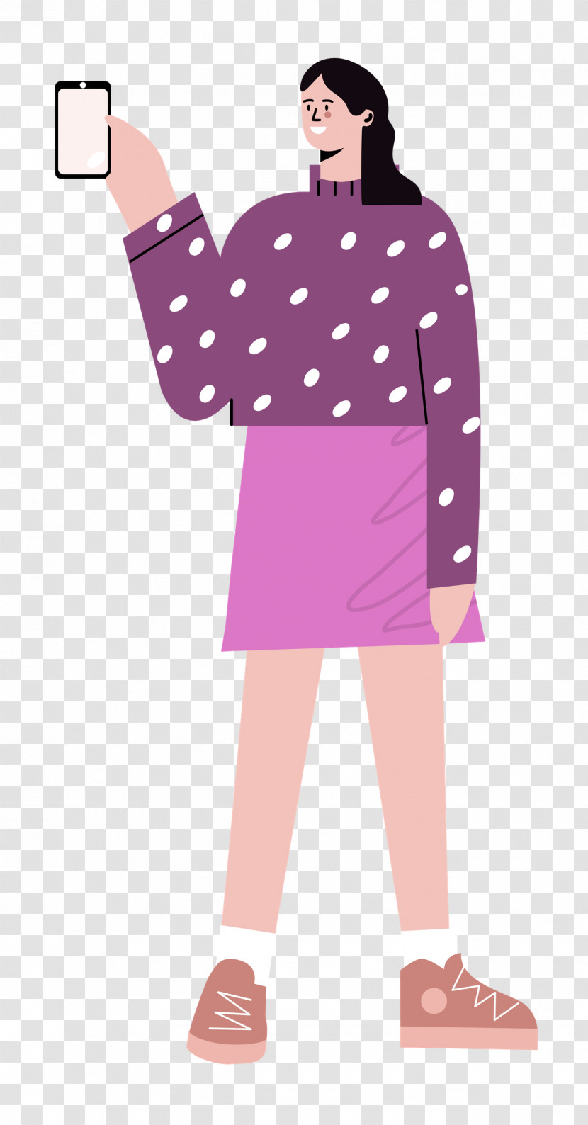 Standing Skirt Woman Transparent PNG