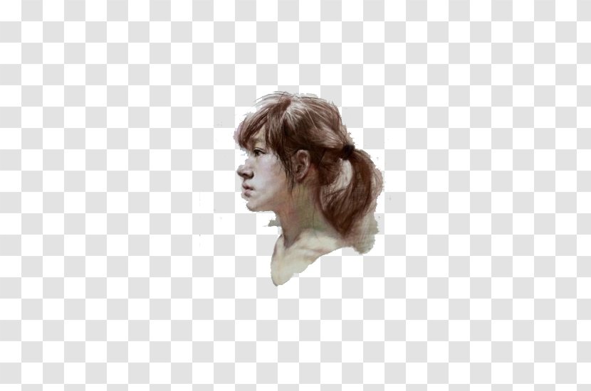 Woman Chalk Portrait - Neck - Of A Young In Transparent PNG