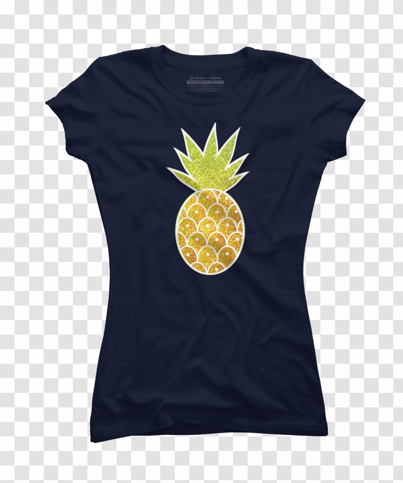 T-shirt Sleeve Navy Blue Top - Pineapple Watercolor Transparent PNG