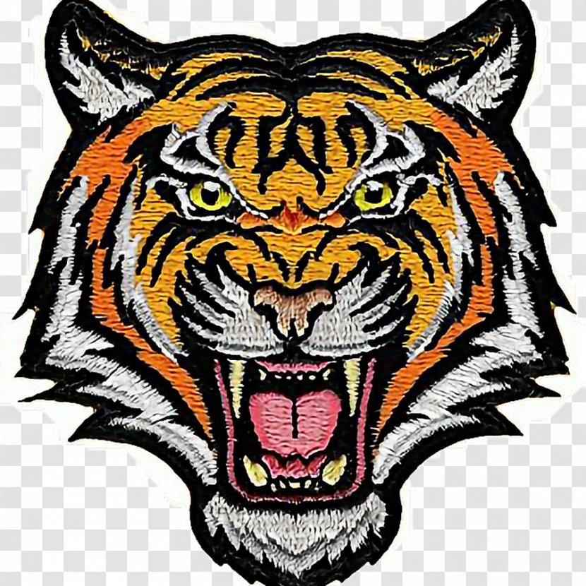 Iron-on Embroidered Patch Embroidery Cat Bengal Tiger Transparent PNG