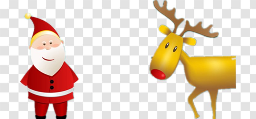 Reindeer Santa Claus Christmas Ornament - Holiday - Cartoon And Transparent PNG