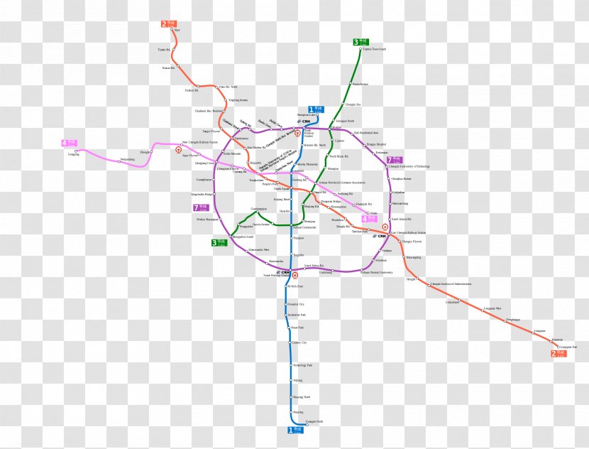 Rapid Transit Chengdu Metro Map - Silhouette - Deposit Transparent PNG