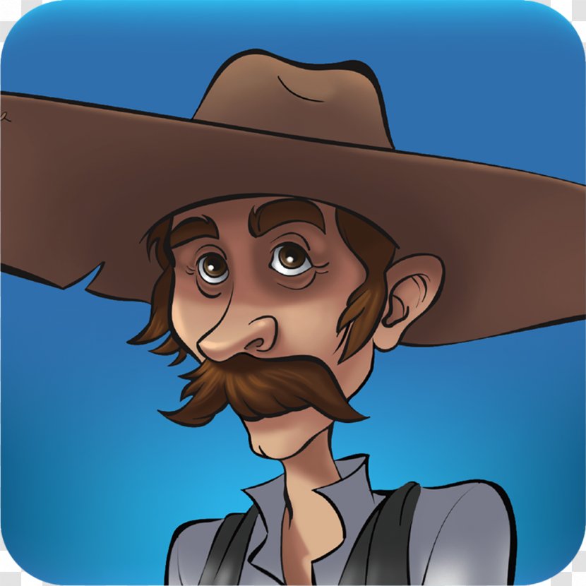 Facial Hair Face Headgear Forehead - Cartoon - Cowboy Hat Transparent PNG