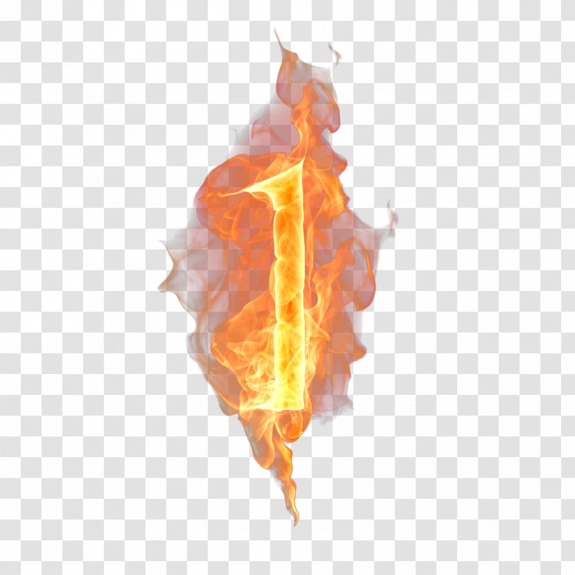 Fire Flame Numerical Digit - Watermark - Number 1 Transparent PNG