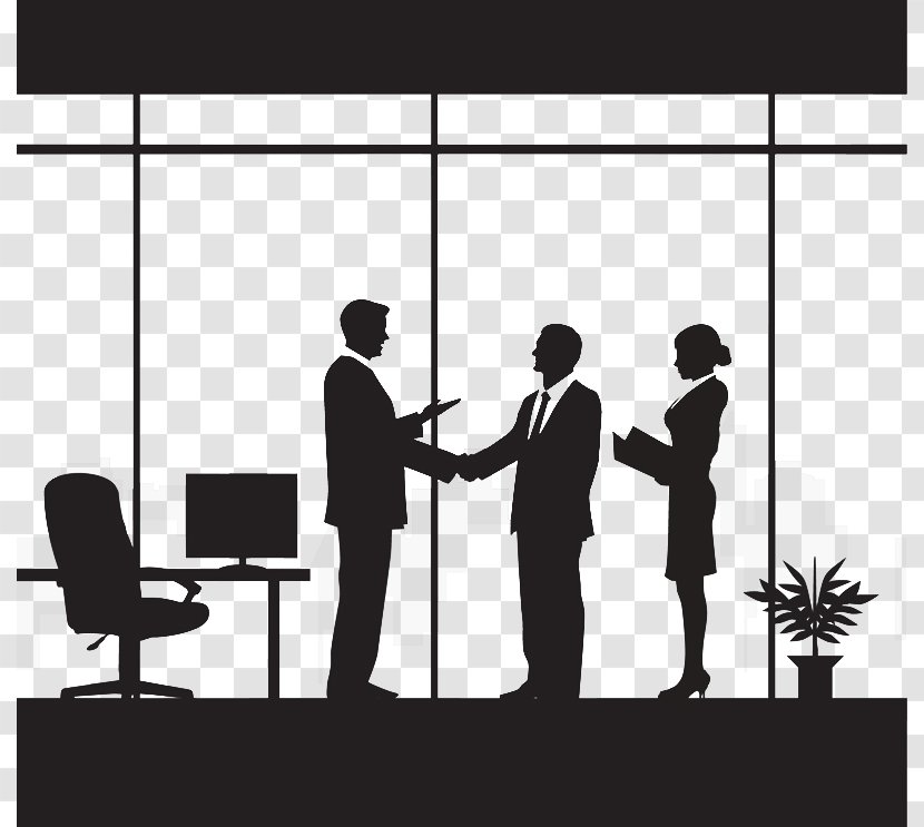 Businessperson Negotiation - Public Relations - Business Cooperation Silhouette Figures Vector Transparent PNG