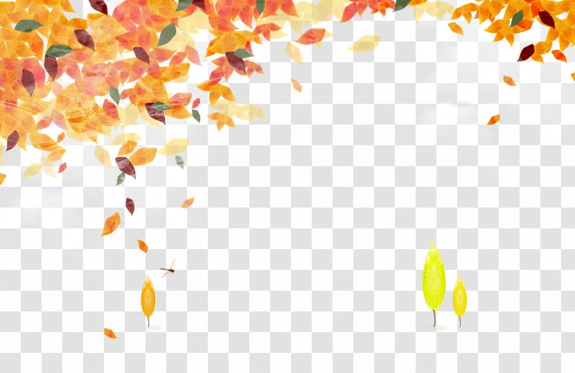 Autumn Template Computer File - Graphics - Hand Drawn Leaves Background Transparent PNG