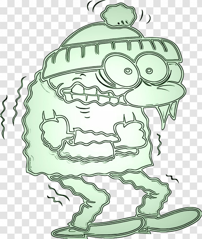 Green Cartoon Line Art Toad Clip - Frog Drawing Transparent PNG