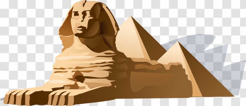 Great Sphinx Of Giza Pyramid Egyptian Pyramids Ancient Egypt - Complex - Vector Hand-painted Architecture Transparent PNG