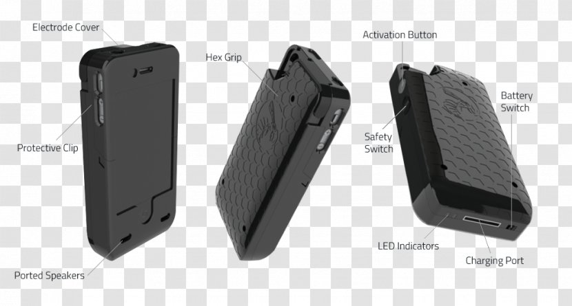Electroshock Weapon INSIDE IPhone 4S Smartphone - Various Angles Transparent PNG