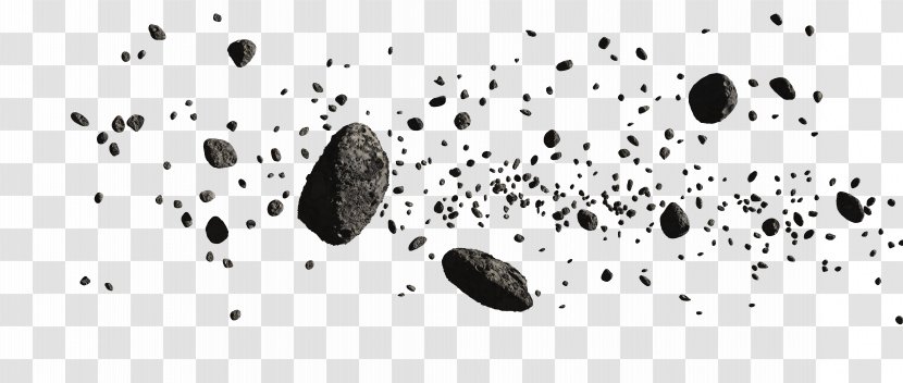 Rock Meteorite Clip Art - Monochrome - Floating Transparent PNG
