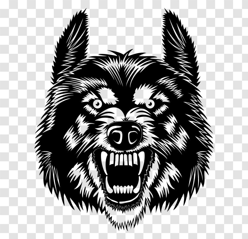 Gray Wolf Clip Art - Black And White - Design Transparent PNG