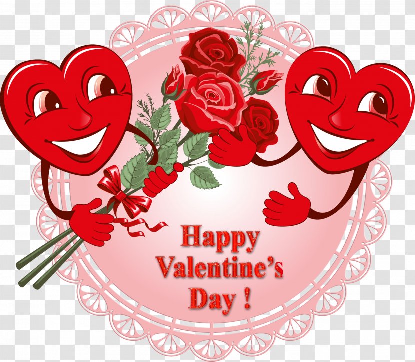 Happy Valentine's Day 14 February Greeting & Note Cards Clip Art - Flower Transparent PNG
