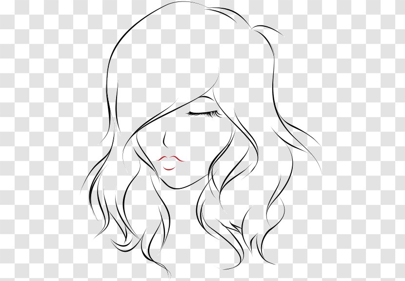Hair Coloring Face Eyebrow Forehead - Cartoon - Red Lips Transparent PNG