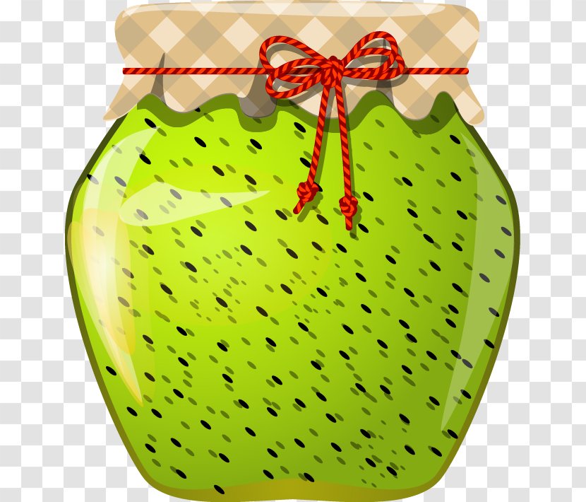 Marmalade Fruit Preserves Jar Strawberry - Painted Green Plaid Cap Transparent PNG