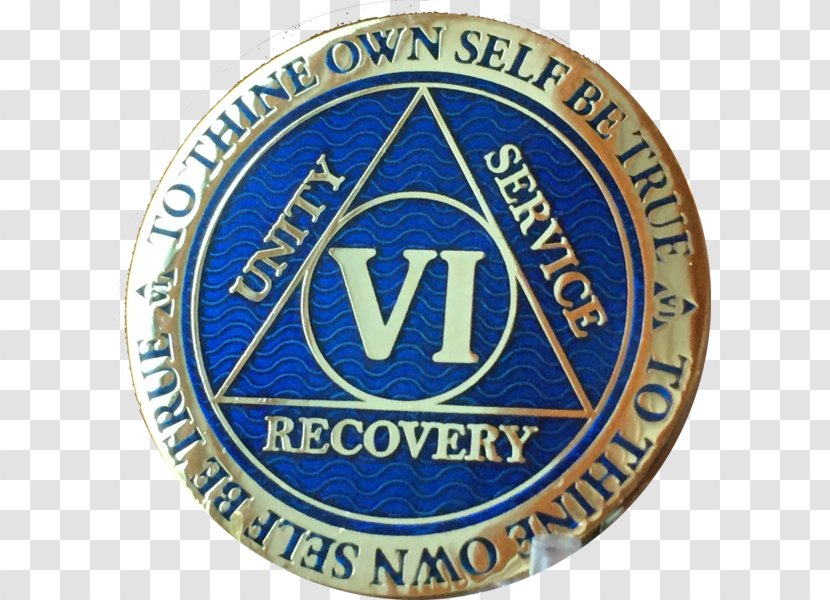 Alcoholics Anonymous Sobriety Coin Gold Plating - Electroless Nickel Transparent PNG