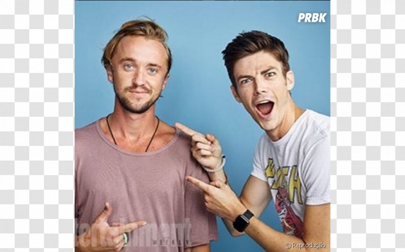 Tom Felton Grant Gustin The Flash Draco Malfoy - T Shirt Transparent PNG