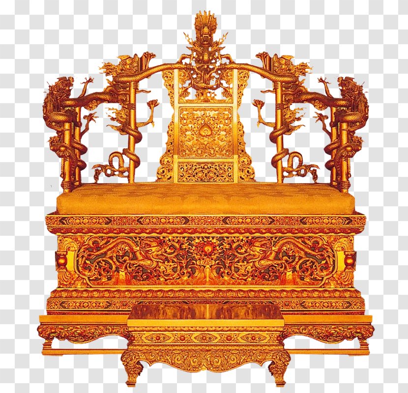 Forbidden City Qing Dynasty Emperor Of China Throne Table - Chair Transparent PNG