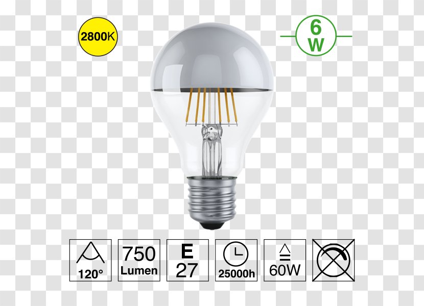 Incandescent Light Bulb LED Filament Edison Screw Lighting - White - Led Transparent PNG