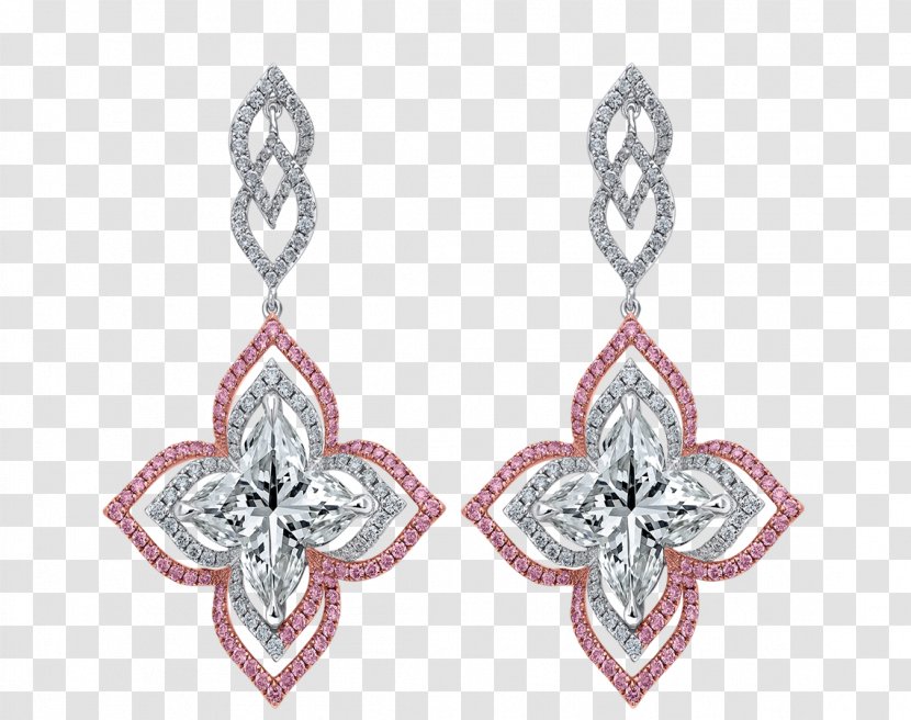 Earring Silver Diamond Jewellery Transparent PNG