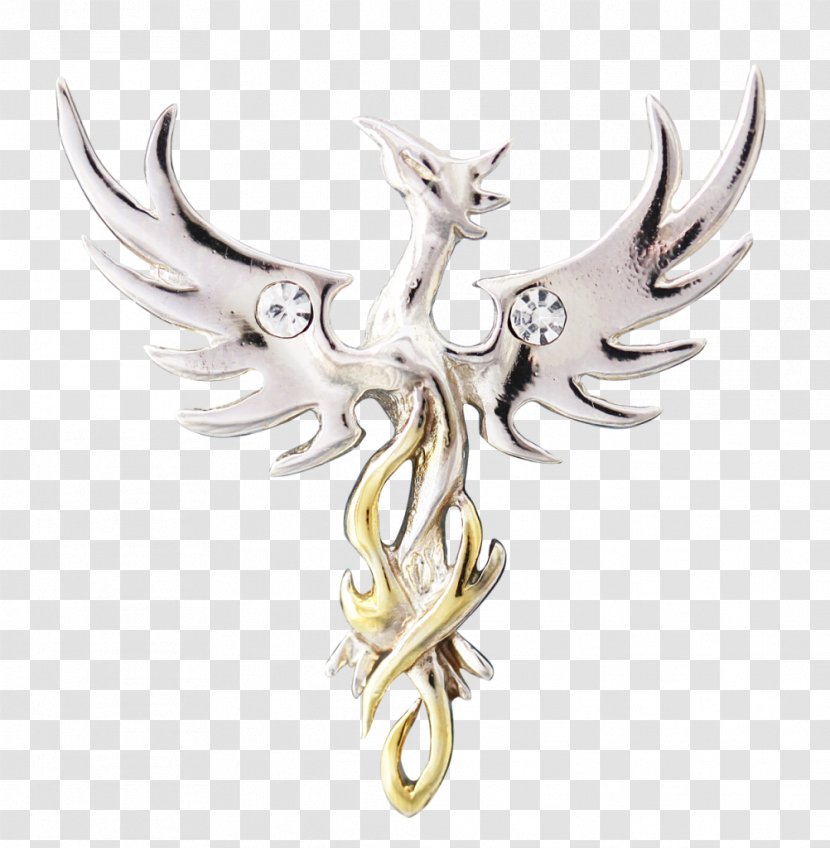 Phoenix Silver Legendary Creature Charms & Pendants Necklace Transparent PNG