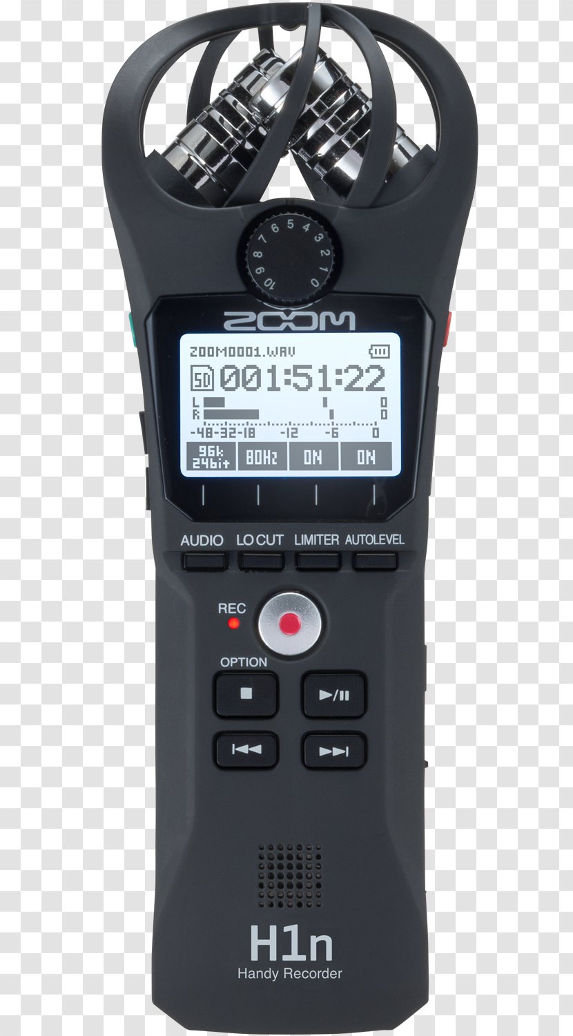 Microphone Digital Audio Zoom H1n Handy Recorder H4n - Recording Transparent PNG