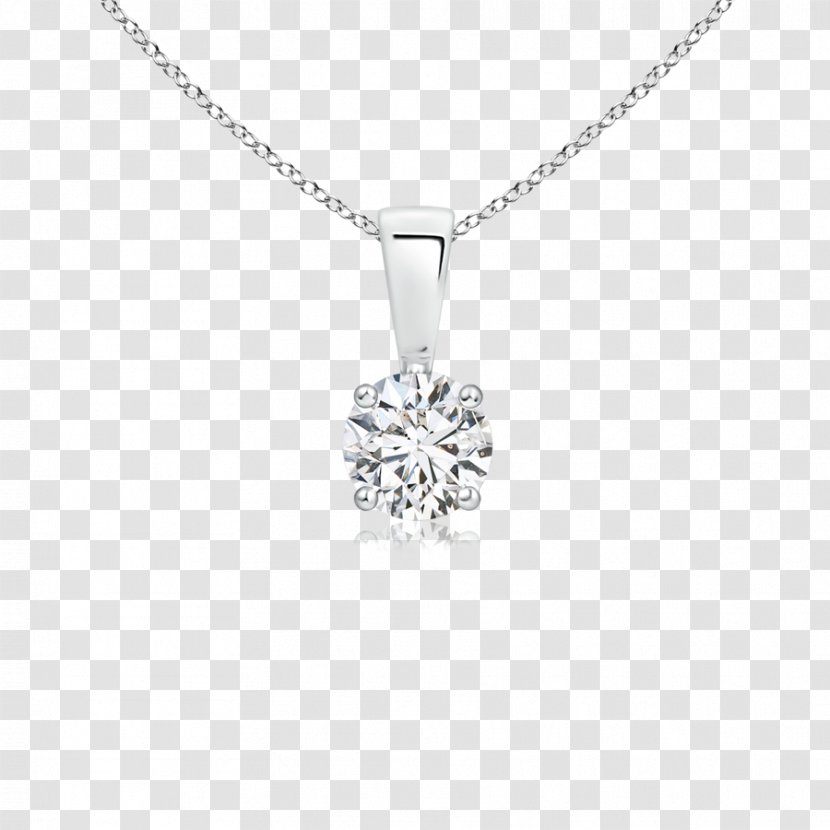Solitaire Necklace Prong Setting Diamond Silver - Pendant Transparent PNG