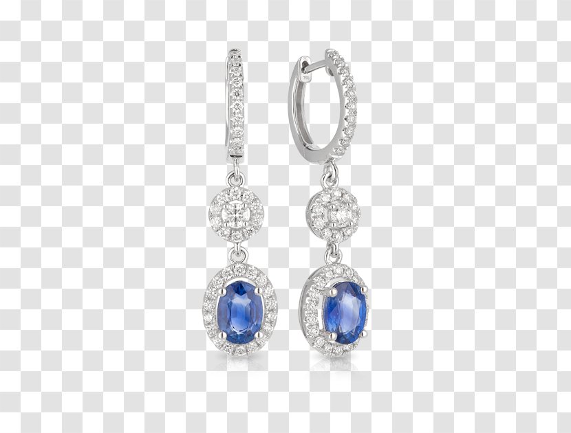 Sapphire Earring Body Jewellery Silver - Silhouette - Drop Earrings Transparent PNG