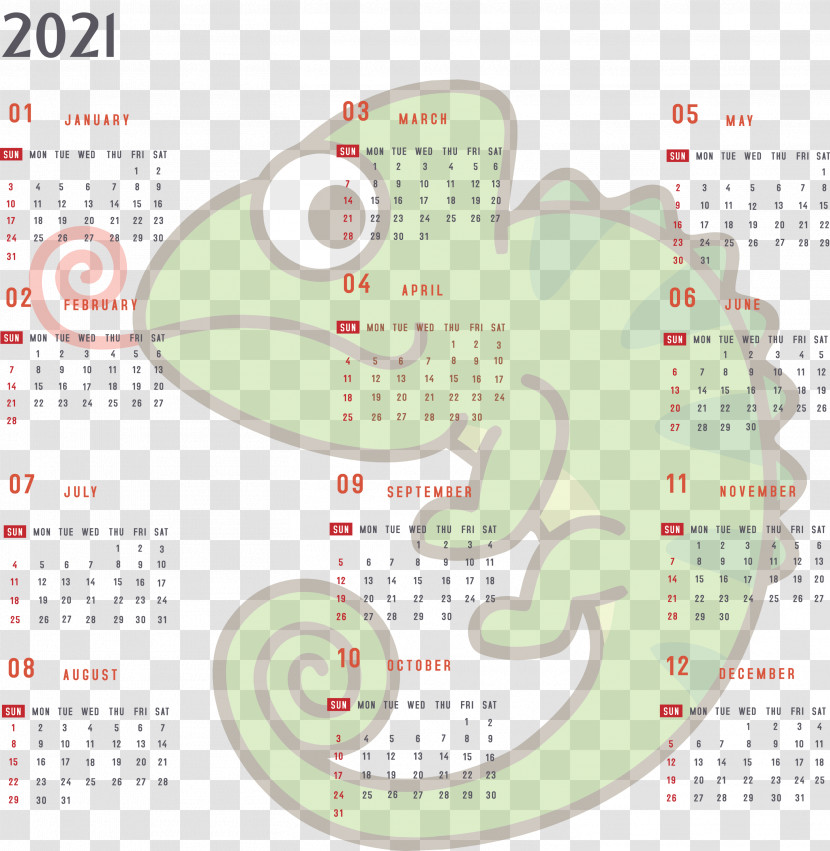 Year 2021 Calendar Printable 2021 Yearly Calendar 2021 Full Year Calendar Transparent PNG