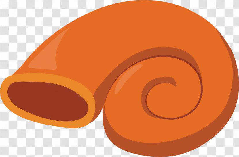 Sea Snail - Conch - Orange Vector Transparent PNG
