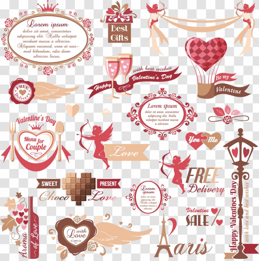 Paris Valentine's Day Wedding - Valentine S - Label Transparent PNG