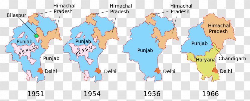 Patiala And East Punjab States Union Chandigarh Haryana Himachal Pradesh - Reorganisation Act 1956 - Faridkot Transparent PNG