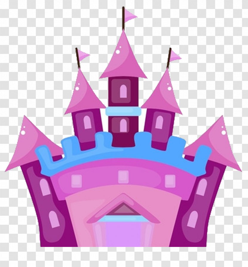 Cartoon - Flat Design - Purple Fantasy Castle Transparent PNG