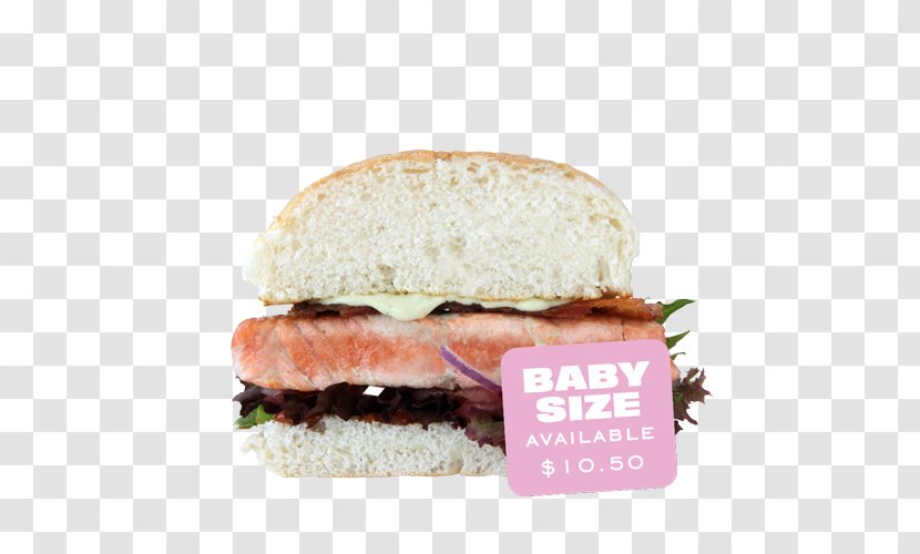 Salmon Burger Slider Breakfast Sandwich Hamburger Buffalo - Ham Transparent PNG