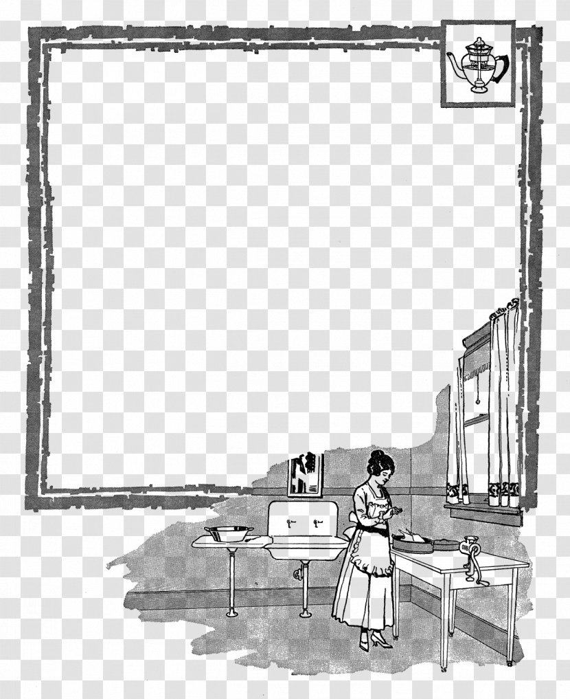 Picture Frames Kitchen Clip Art - Monochrome Photography - Scrapbooking Supply Transparent PNG