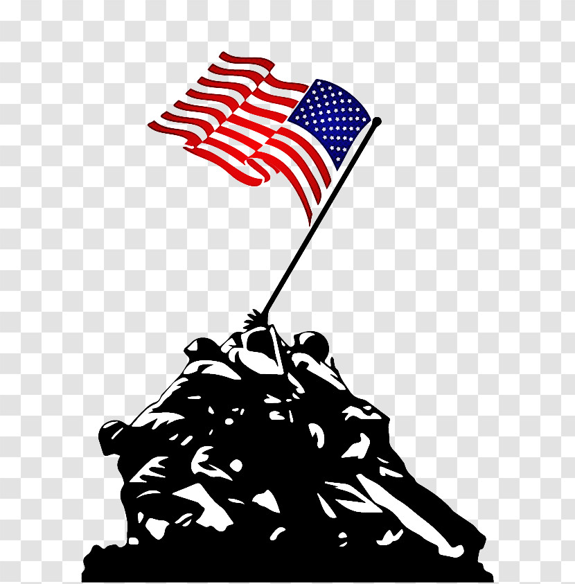 Raising The Flag On Iwo Jima Silhouette Royalty-free Text Cartoon Transparent PNG