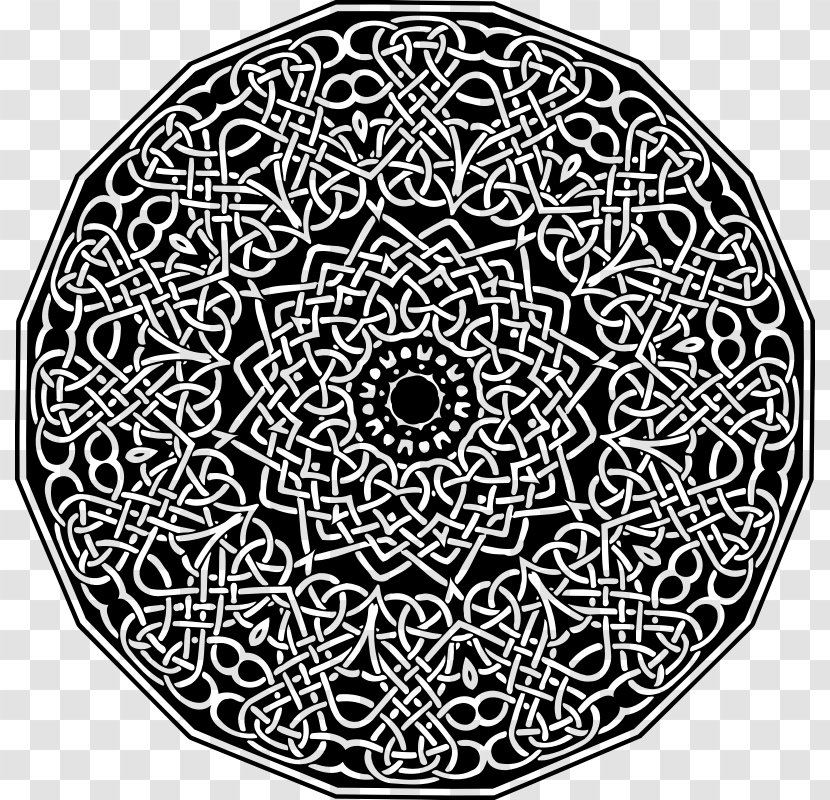 Ornament Black And White Pattern - Doily - Circular Transparent PNG